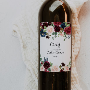 Étiquette Pour Bouteilles De Vin Automne Rustique Éblouissant Mariage Bourgogne