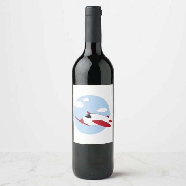 Étiquette Pour Bouteilles De Vin Avion (Devant)