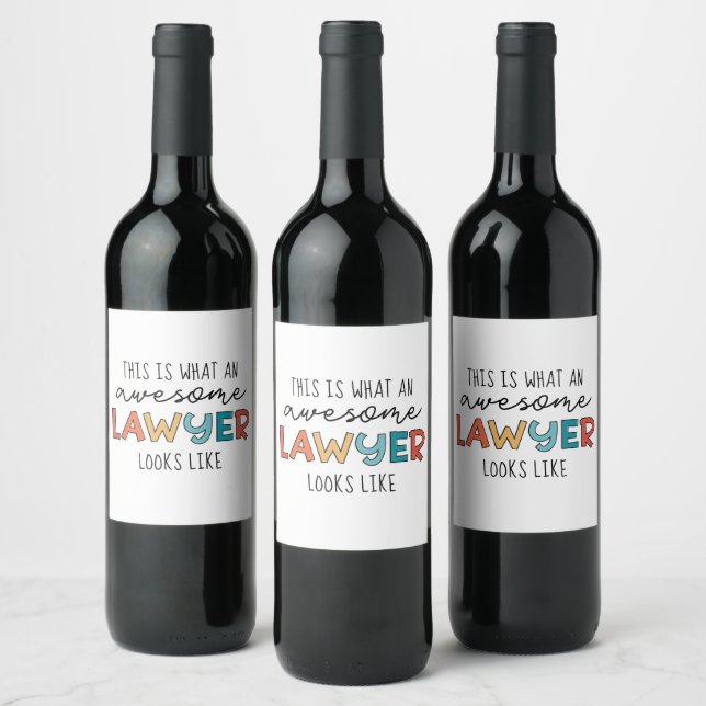 Étiquette Pour Bouteilles De Vin Avocat | Procureur | Awesome Avocat Drôle (Bouteilles)