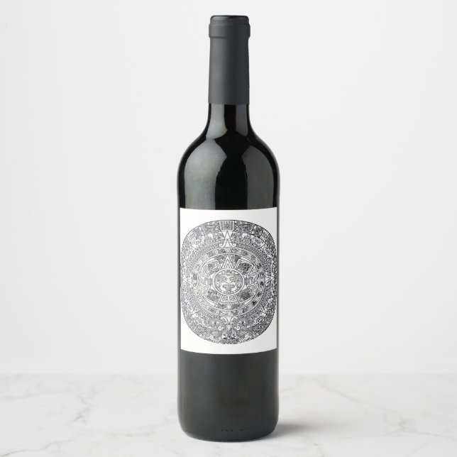 Étiquette Pour Bouteilles De Vin AZTEC OU MEXICA mexicaine (Devant)