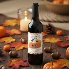 Étiquette Pour Bouteilles De Vin Baby shower d'automne Cutie Pie