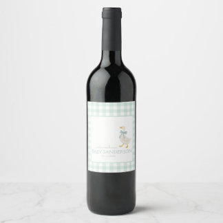 Étiquette Pour Bouteilles De Vin Baby-Shower de l'Oie Chic