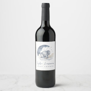 Étiquette Pour Bouteilles De Vin Baby shower Eléphant Bébé mignon