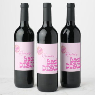 Étiquette Pour Bouteilles De Vin Bachelorette Disco Ball rose
