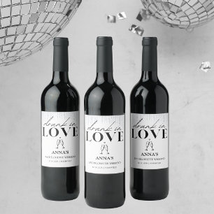Étiquette Pour Bouteilles De Vin Bachelorette Parties scintillant de l'amour