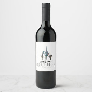 Étiquette Pour Bouteilles De Vin Bachelorette personnalisée Saguaro Cactus