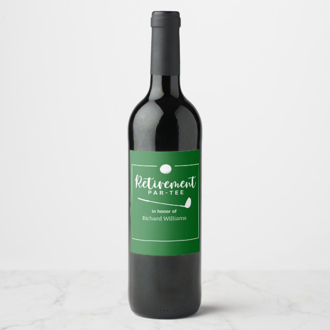Étiquette Pour Bouteilles De Vin Bal de golf de retraite Drapeau moderne (Devant)