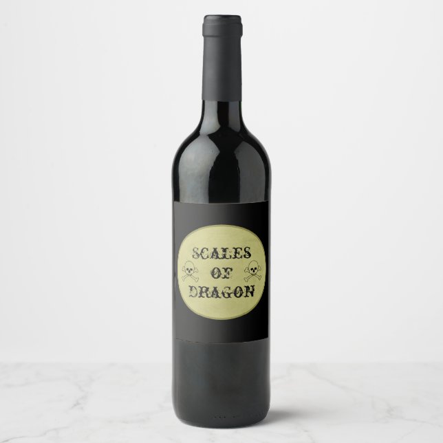 Étiquette Pour Bouteilles De Vin Balances de potion d'Halloween dragon (Devant)