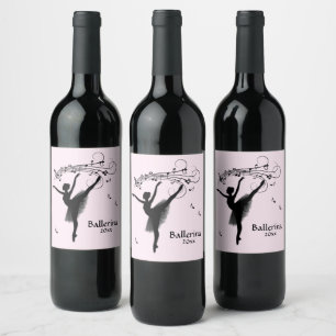 Étiquette Pour Bouteilles De Vin Ballerina Danser avec musique personnelle
