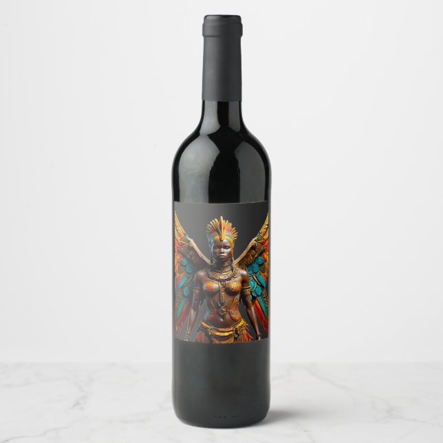 Étiquette Pour Bouteilles De Vin Bantu Marafiki imaginaire Fée africaine (Devant)