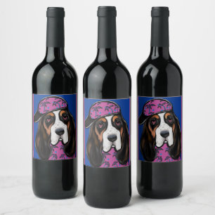 Étiquette Pour Bouteilles De Vin Basset Hound