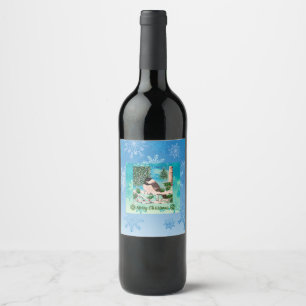 Étiquette Pour Bouteilles De Vin Bavardage de Noël