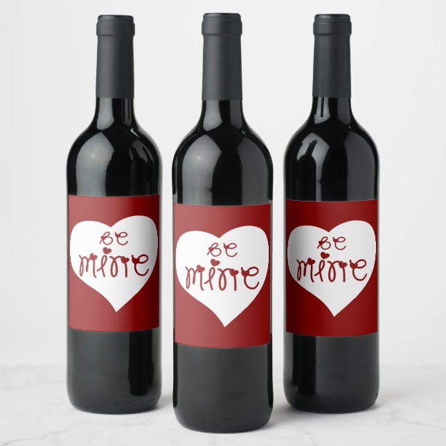 Étiquette Pour Bouteilles De Vin Be Mine Love Hearts Valentine's Day (Bouteilles)