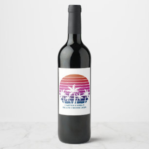 Étiquette Pour Bouteilles De Vin Beach Cruise Famille Réunion Coucher de soleil sur