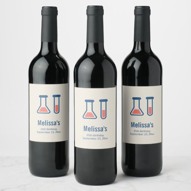 Étiquette Pour Bouteilles De Vin Beaker & Test Tube Science Themed (Bouteilles)