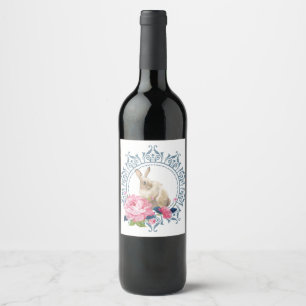 Étiquette Pour Bouteilles De Vin Beau lapin de Pâques