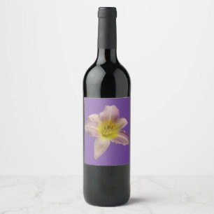 Étiquette Pour Bouteilles De Vin Beau lis rose