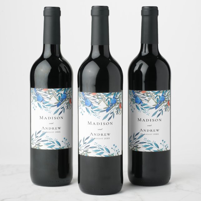 Étiquette Pour Bouteilles De Vin Beautiful Watercolor (Bouteilles)