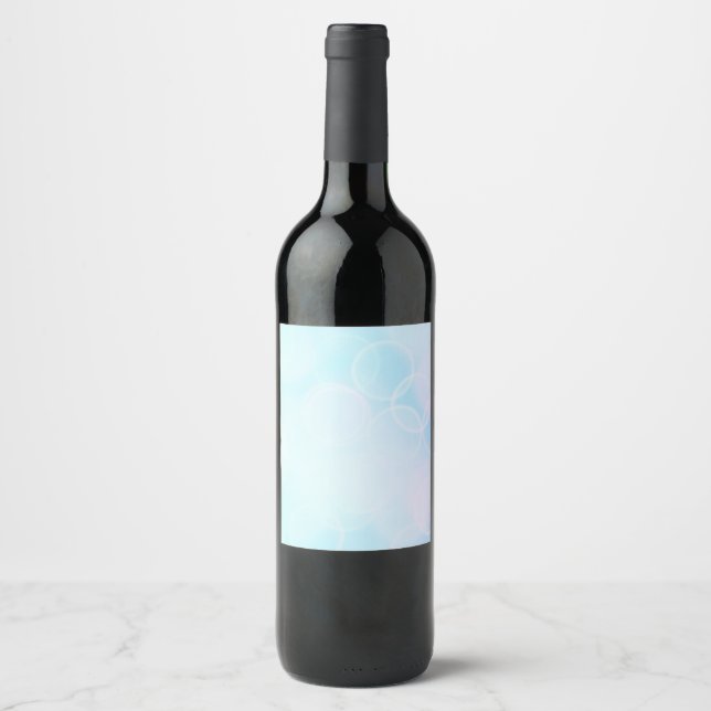 Étiquette Pour Bouteilles De Vin Bébé Bokeh - Bleu (Devant)