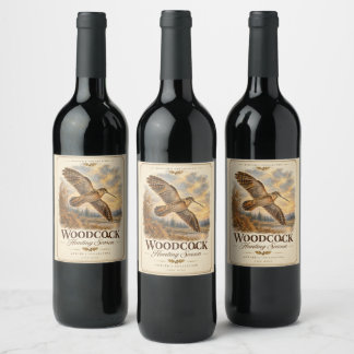 Étiquette Pour Bouteilles De Vin Bécasse en Vol