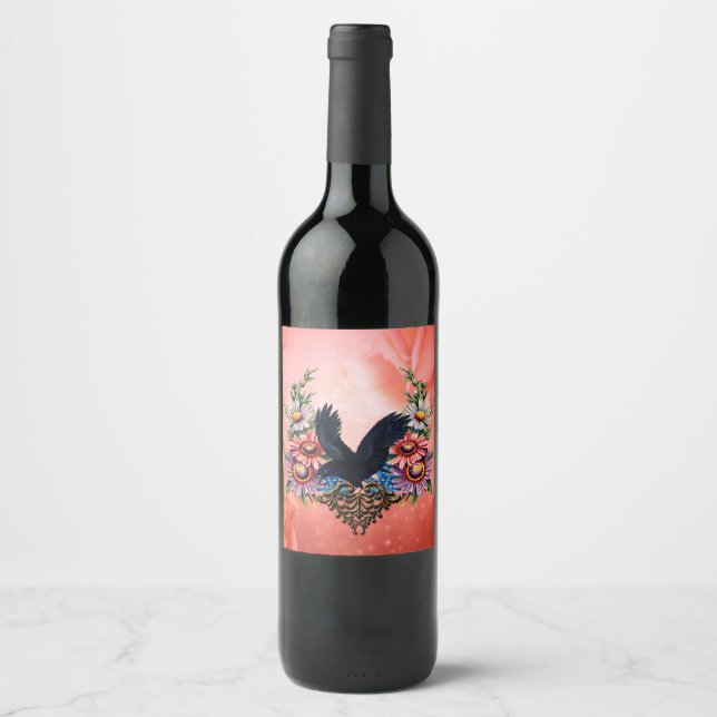 Étiquette Pour Bouteilles De Vin Belle corneille (Devant)