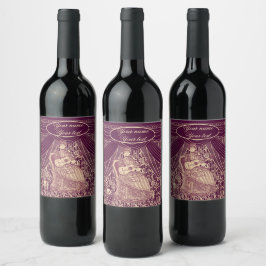 Étiquette Pour Bouteilles De Vin Belle dame avec guitare