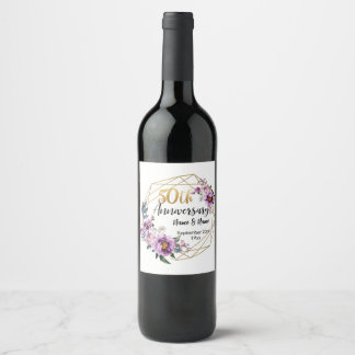 Étiquette Pour Bouteilles De Vin Belle Étiquette de Vin Personnalisée pour le 50e A