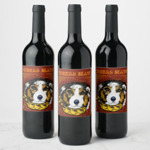 ÉTIQUETTE POUR BOUTEILLES DE VIN BERGER AUSTRALIEN    