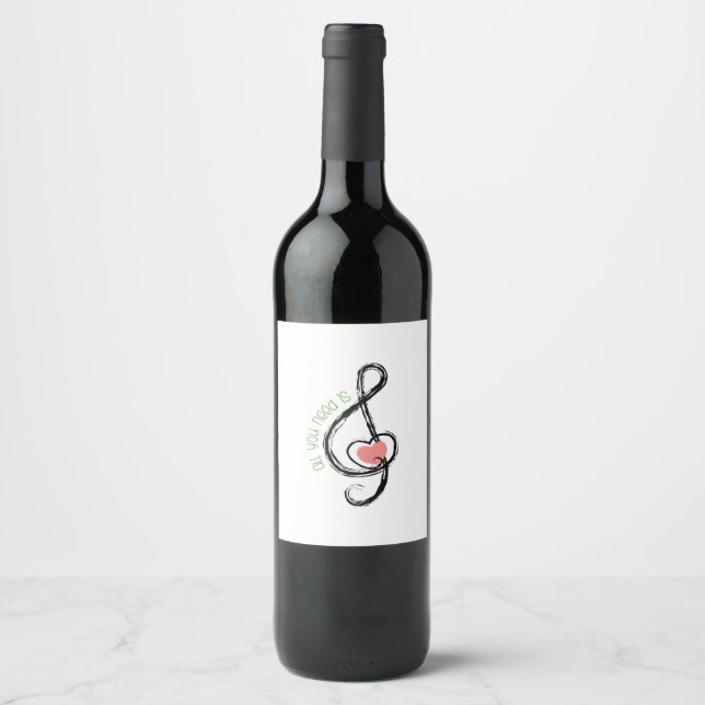 Étiquette Pour Bouteilles De Vin Besoin de musique (Devant)