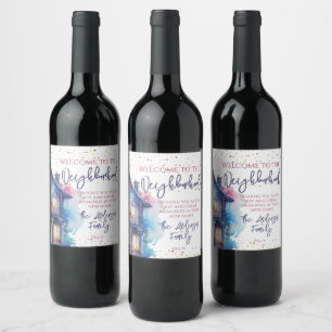 Étiquette Pour Bouteilles De Vin Bienvenue Dans Le Quartier