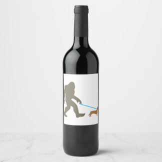 Étiquette Pour Bouteilles De Vin Bigfoot Walking Dachshund Sasquatch Doxie Chig Cad