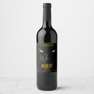 Étiquette Pour Bouteilles De Vin Black Cat Magic drôle personnalisable
