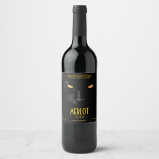 Étiquette Pour Bouteilles De Vin Black Cat Magic drôle personnalisable