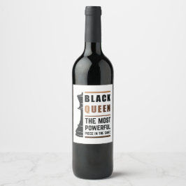 Étiquette Pour Bouteilles De Vin Black Queen La Pièce La Plus Puissante Dans Le Jeu