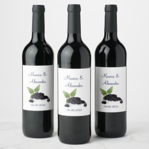 Étiquette Pour Bouteilles De Vin Blackberry Blackberry Mariage d'été