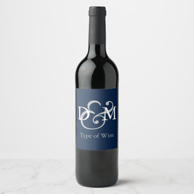 Étiquette Pour Bouteilles De Vin Bleu de Nuit Polaire (Devant)