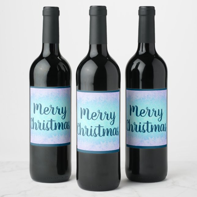 Étiquette Pour Bouteilles De Vin Bleu gelé Joyeux Noël (Bouteilles)