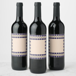 Étiquette Pour Bouteilles De Vin bleu marine