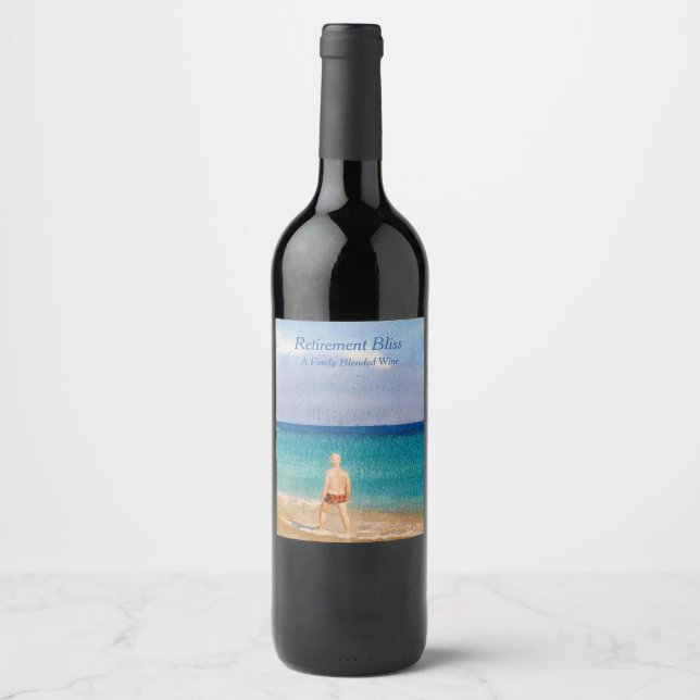 Étiquette Pour Bouteilles De Vin Bliss retraite (Devant)