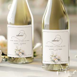 Étiquette Pour Bouteilles De Vin Blooms blancs rustiques bravo Mariage