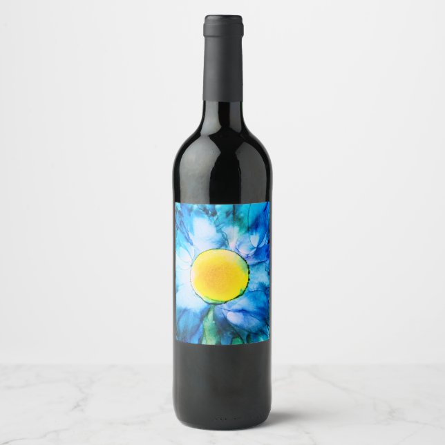 Étiquette Pour Bouteilles De Vin Blue Alcohol (Devant)