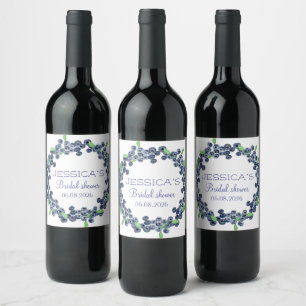 Étiquette Pour Bouteilles De Vin Blueberries Blueberry Fruits Fête des mariées