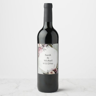 Étiquette Pour Bouteilles De Vin Blush Botanique 