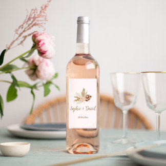 Étiquette Pour Bouteilles De Vin Boheme Chic Floral