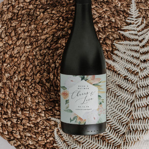 Étiquette Pour Bouteilles De Vin Boho Blooms Cheval Personnalisé à l'amour Mariage