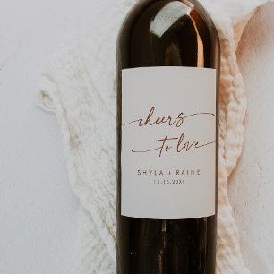 Étiquette Pour Bouteilles De Vin Boho Chic Bohemian Cream encourage à aimer Mariage