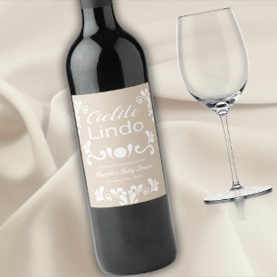 Étiquette Pour Bouteilles De Vin Boho Cielito Lindo Baby shower mexicain