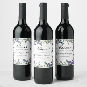Étiquette Pour Bouteilles De Vin Boho Lavender Eucalyptus Mariage
