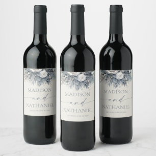 Étiquette Pour Bouteilles De Vin Boho White Rose Floral Mariage Jardin