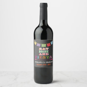 Étiquette Pour Bouteilles De Vin Boire à manger et Fiesta étiquette de vin de banni